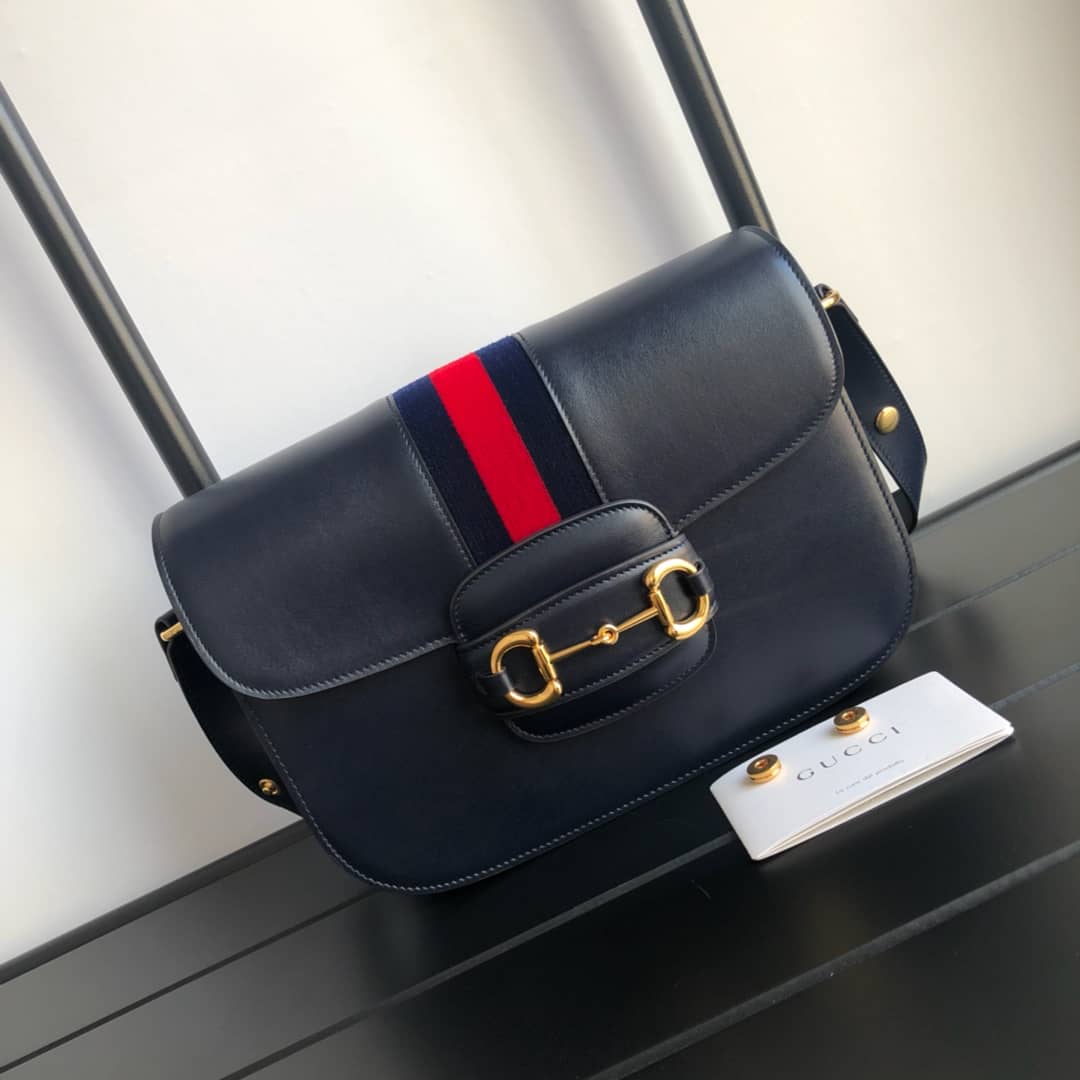 Gucci Horsebit 1955 Shoulder Bag Replica Blue 602204 - DEEPREPS