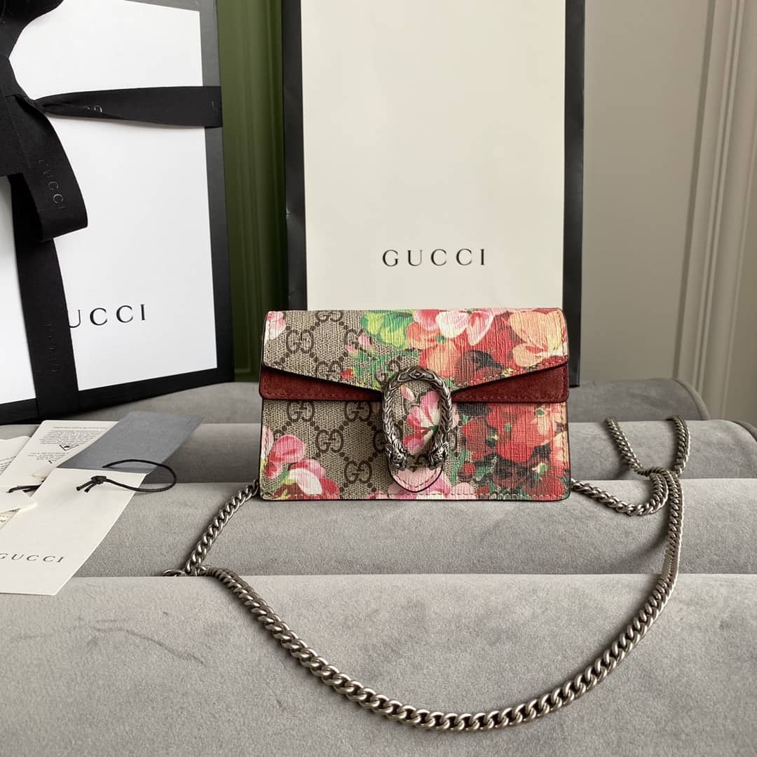 Gucci Dionysus GG Supreme Super Mini Bag Replica Brown Red 476432 - DEEPREPS