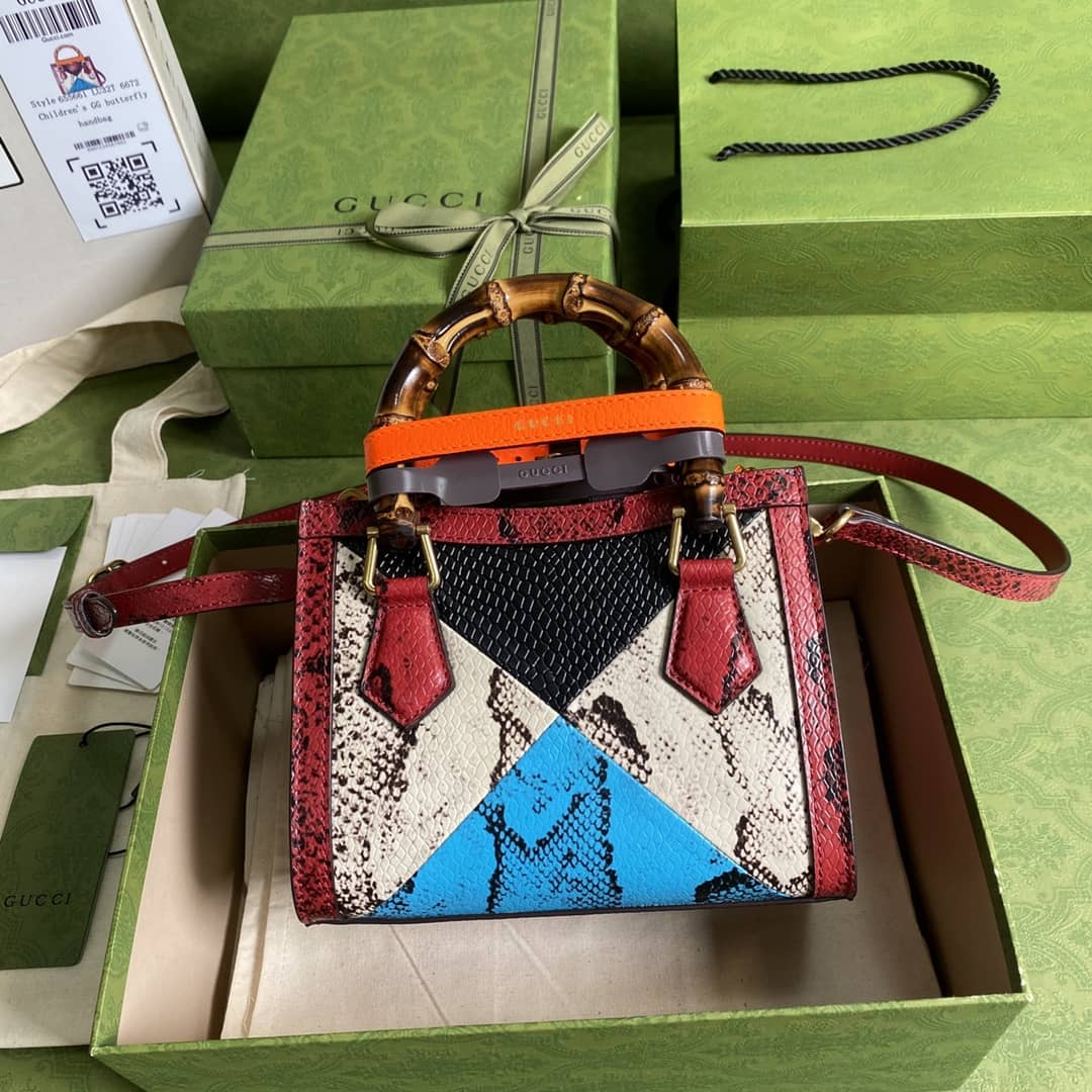 Gucci Diana Mini Bamboo Tote Bag Replica Red 655661 - DEEPREPS