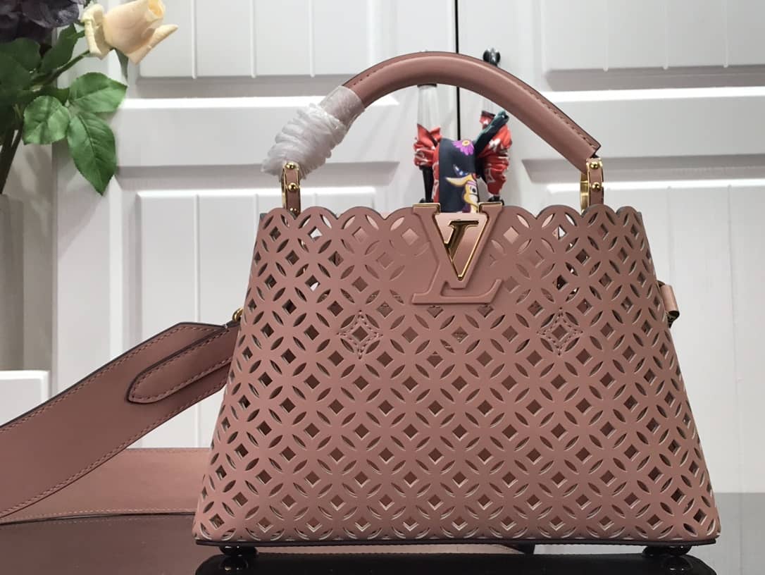 Louis Vuitton Capucines BB Cutout Leather Bag Replica Pink M57228 - DEEPREPS