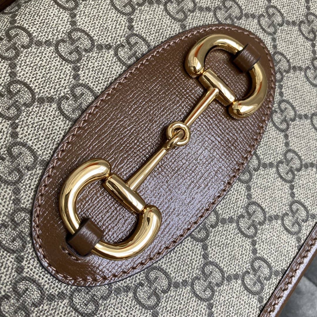 Gucci Horsebit 1955 Small Top Handle Replica Bag Brown 627323 - DEEPREPS