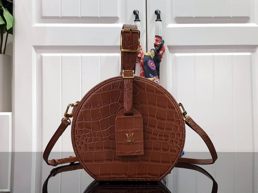 Louis Vuitton Petite Boite Chapeau Crocodilien Brillant Replica Bag Yellow N93597 - DEEPREPS