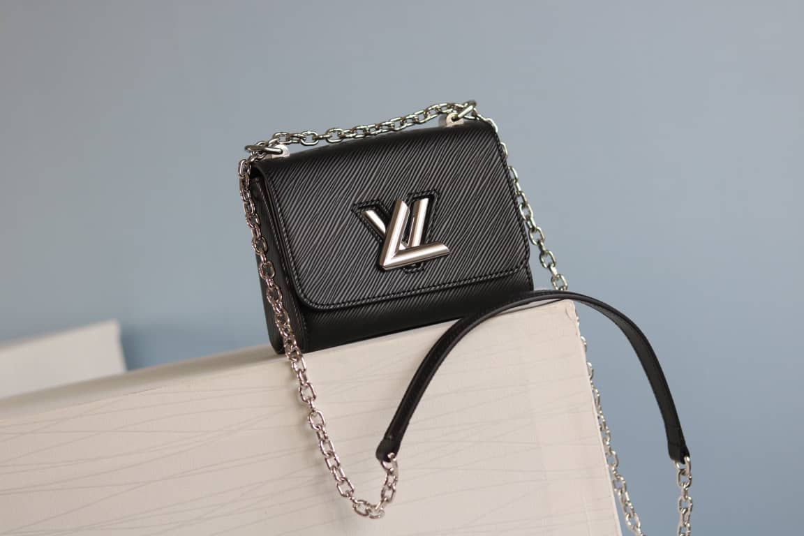 Louis Vuitton Replica Twist MM Epi Leather Bag Black - DEEPREPS