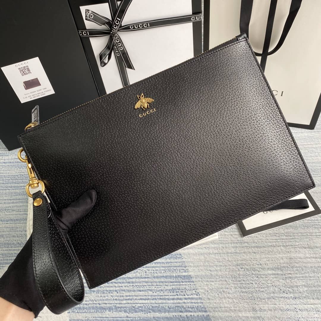 Gucci Animalier Leather Pouch Replica 523684 - DEEPREPS