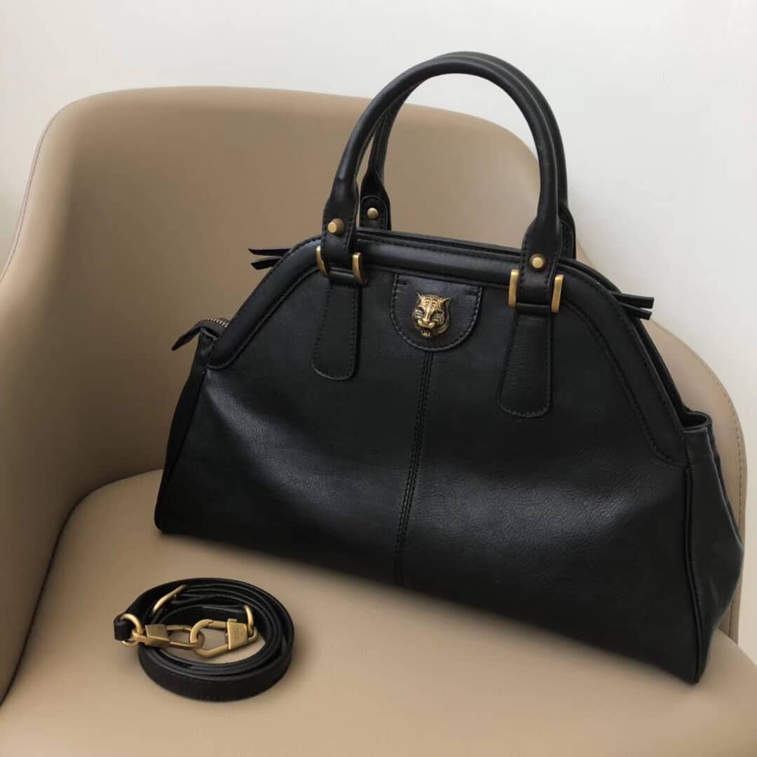 Gucci ReBelle Medium Top Handle Bag Replica Black 516459 - DEEPREPS