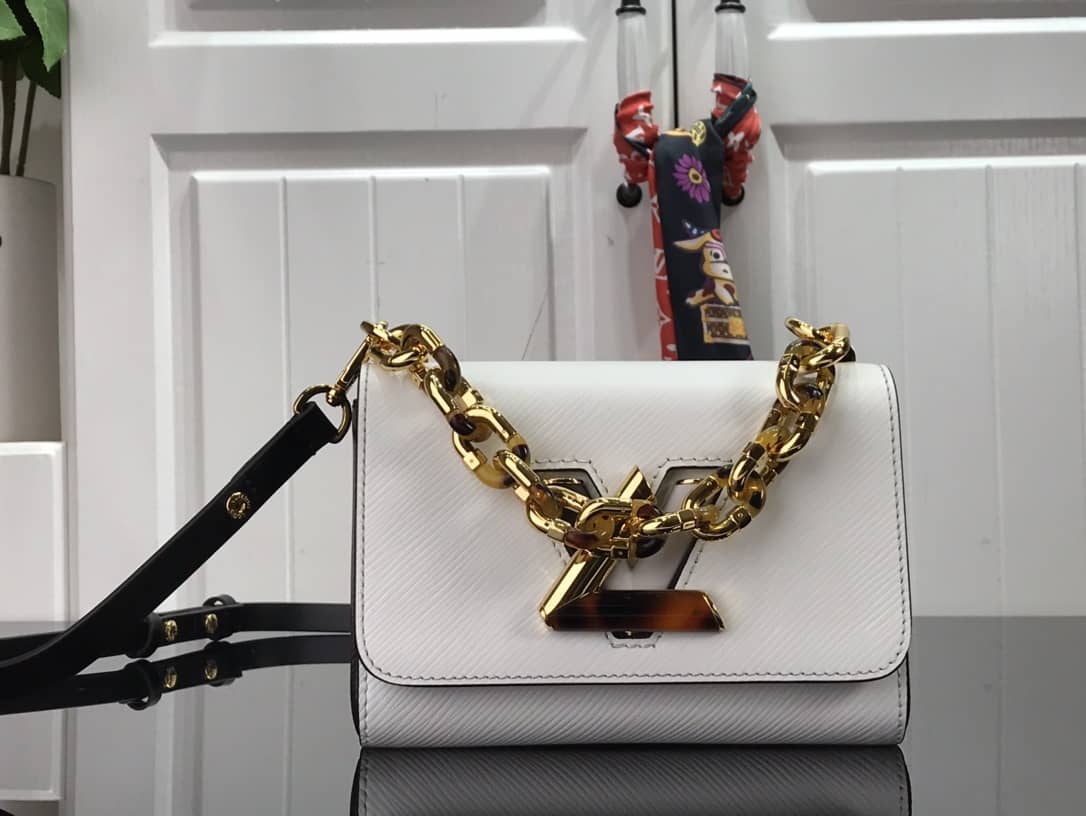 Louis Vuitton Monogram 2Way Leather Twist Replica Handbag White M58526 - DEEPREPS