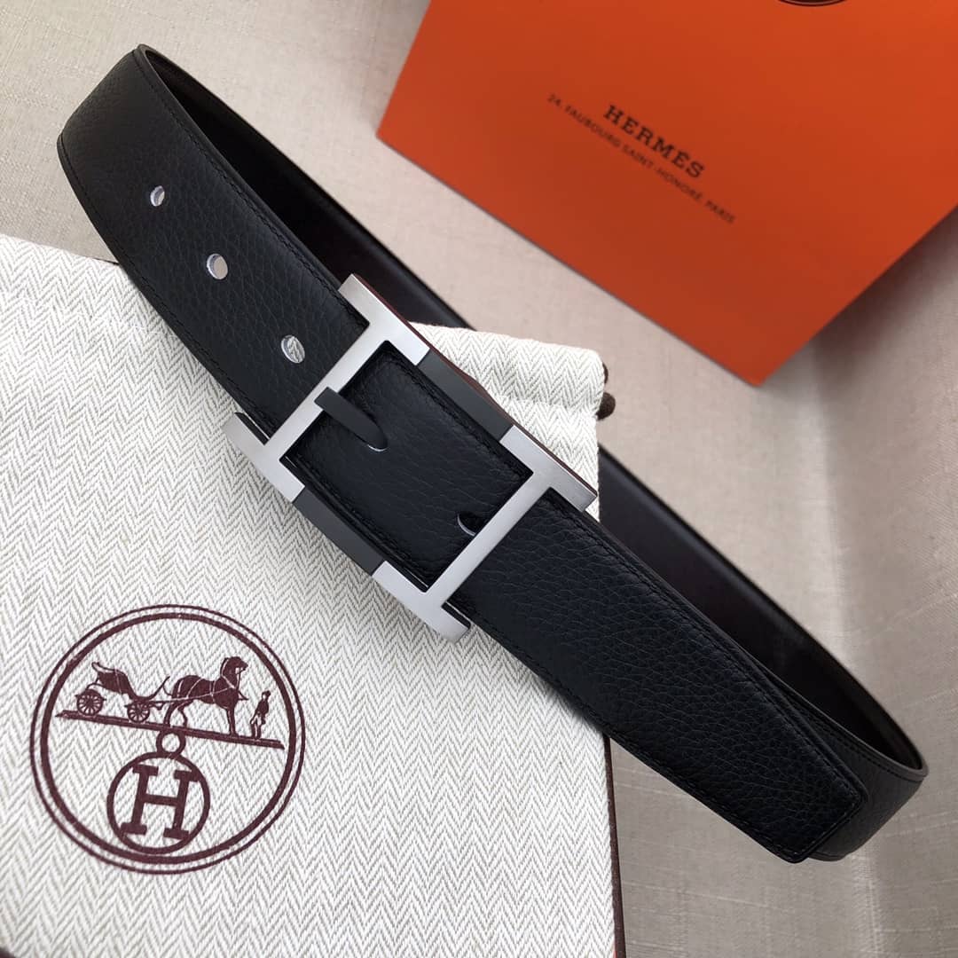 7 Star Hermes Leather Belt 32mm - DEEPREPS
