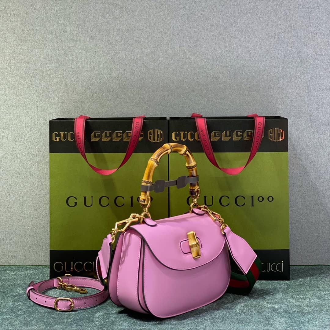 Gucci Bamboo 1947 Small Top Handle Bag 675797 Pink 675797 Replica - DEEPREPS