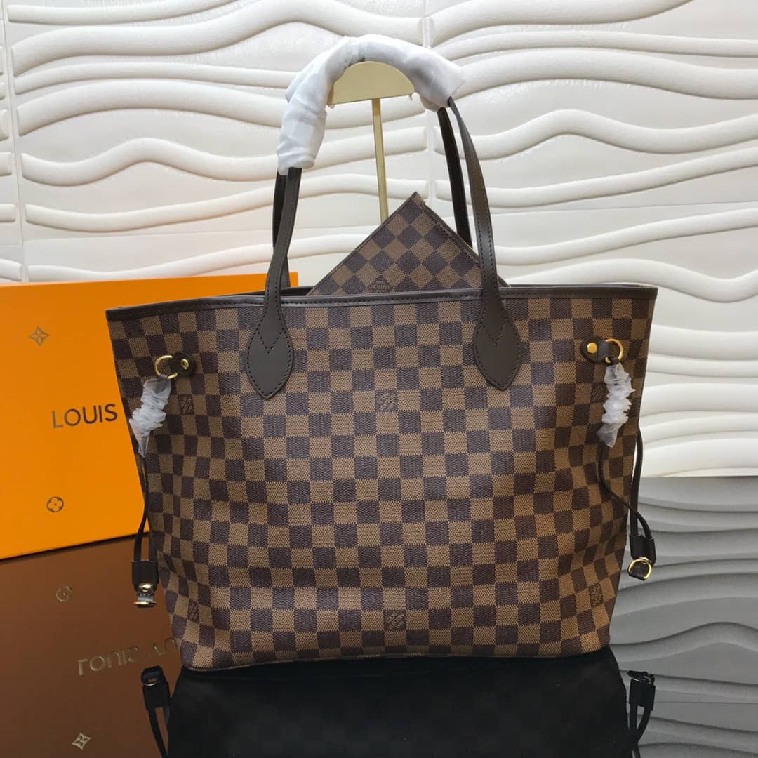 Louis Vuitton Neverfull MM Damier Ebene Bag Replica Red N40995 - DEEPREPS