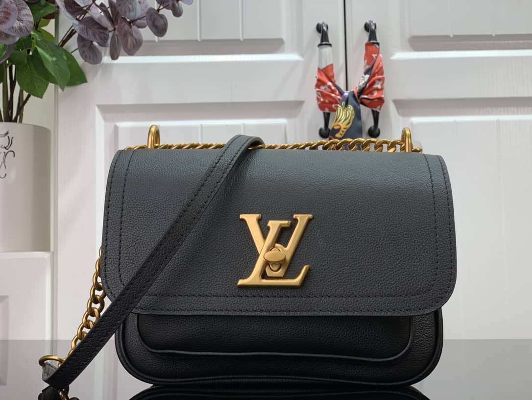 Louis Vuitton Lockme Chain PM Replica Handbag Black M57073 - DEEPREPS