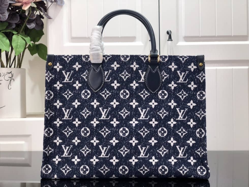 Louis Vuitton Onthego MM Denim Leather M59608 Replica Tote - DEEPREPS