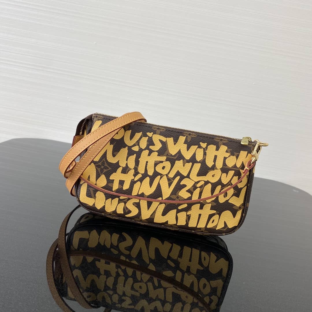 Louis Vuitton Pochette Dupe 2001 Pochette Accessories Graffiti Monogram Bag M51980 - DEEPREPS