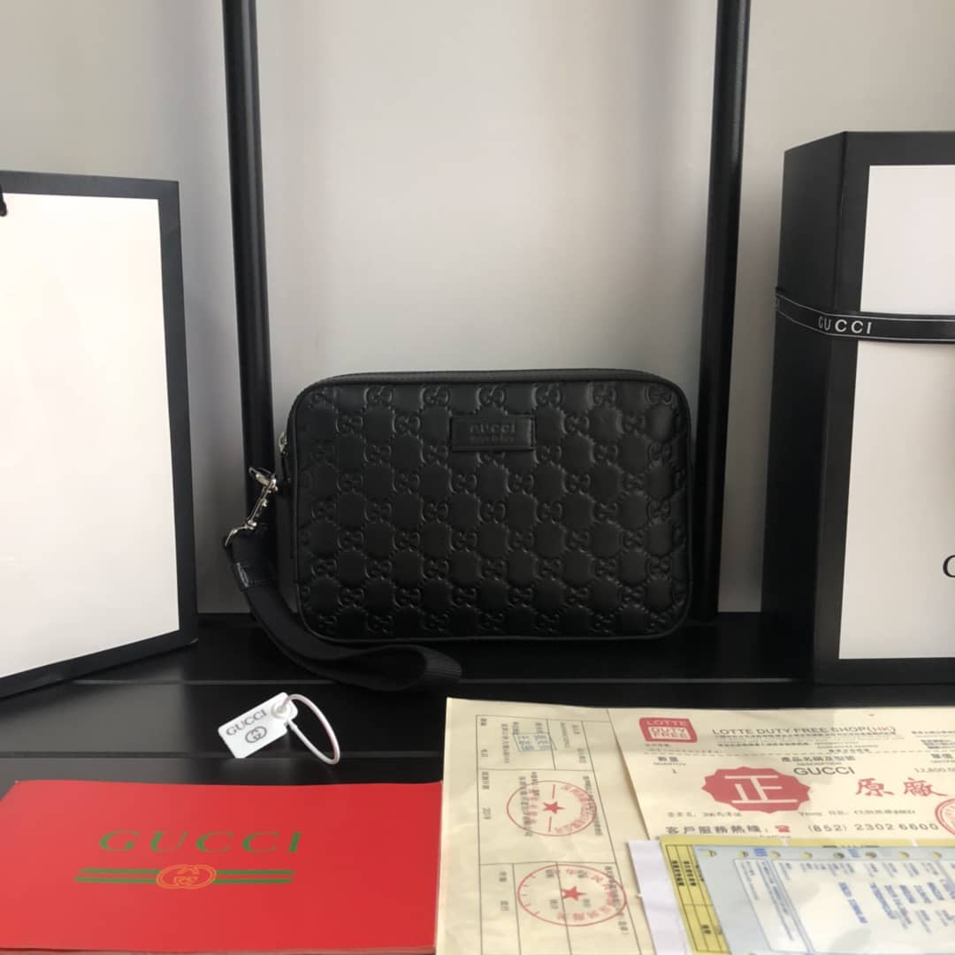 Gucci GG Supreme Wash Bag Replica Black 495562 - DEEPREPS