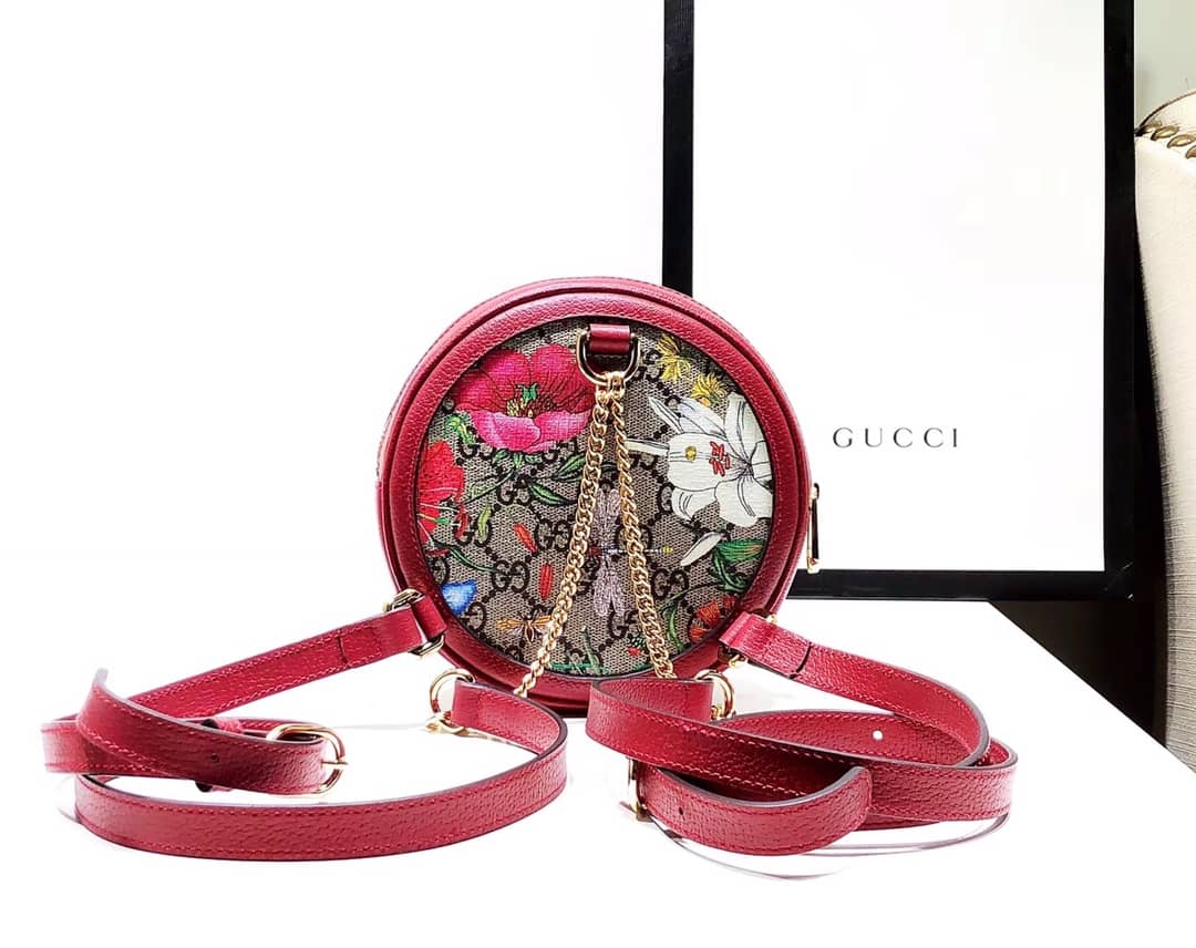 Gucci Ophidia GG Flora Mini Replica Backpack Red 598661 - DEEPREPS