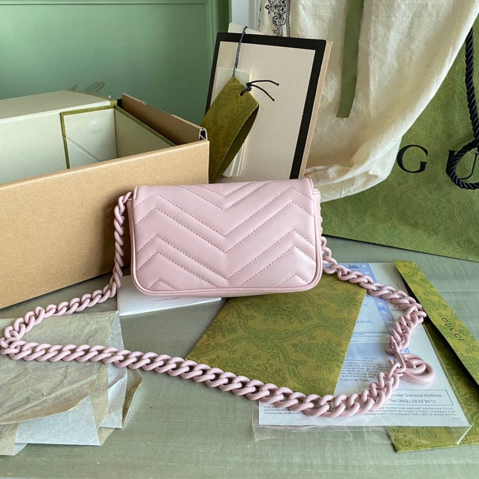 Gucci GG Marmont Quilting Super Mini 476433 Replica Crossbody Bag - DEEPREPS