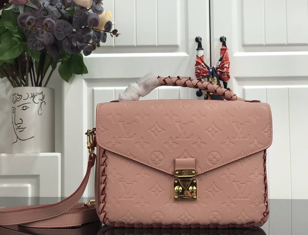 Louis Vuitton Pochette Metis Braided Monogram Empreinte Replica Pink M43942 - DEEPREPS