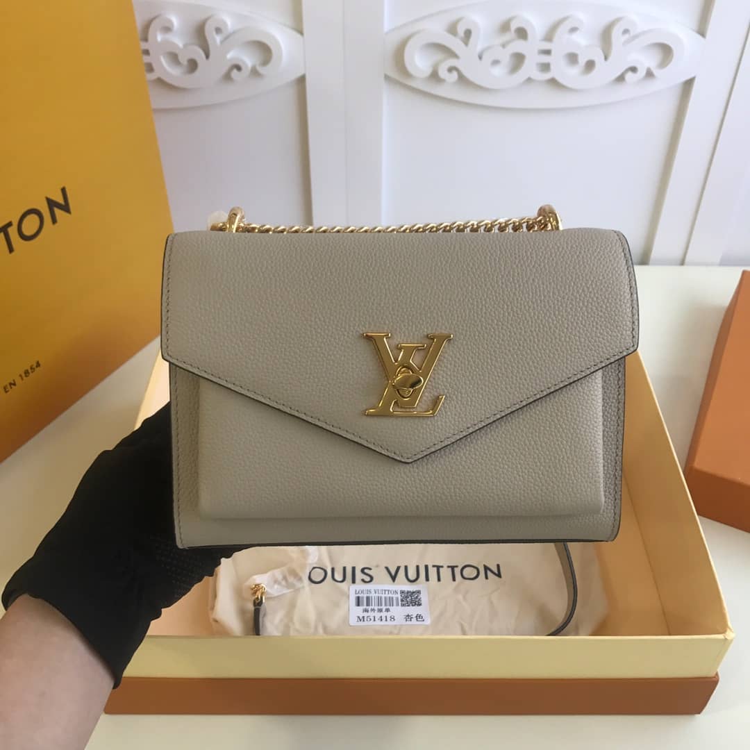 Louis Vuitton MyLockMe BB Calf Chain Replica  Shoulder Bag Apricot M51418 - DEEPREPS