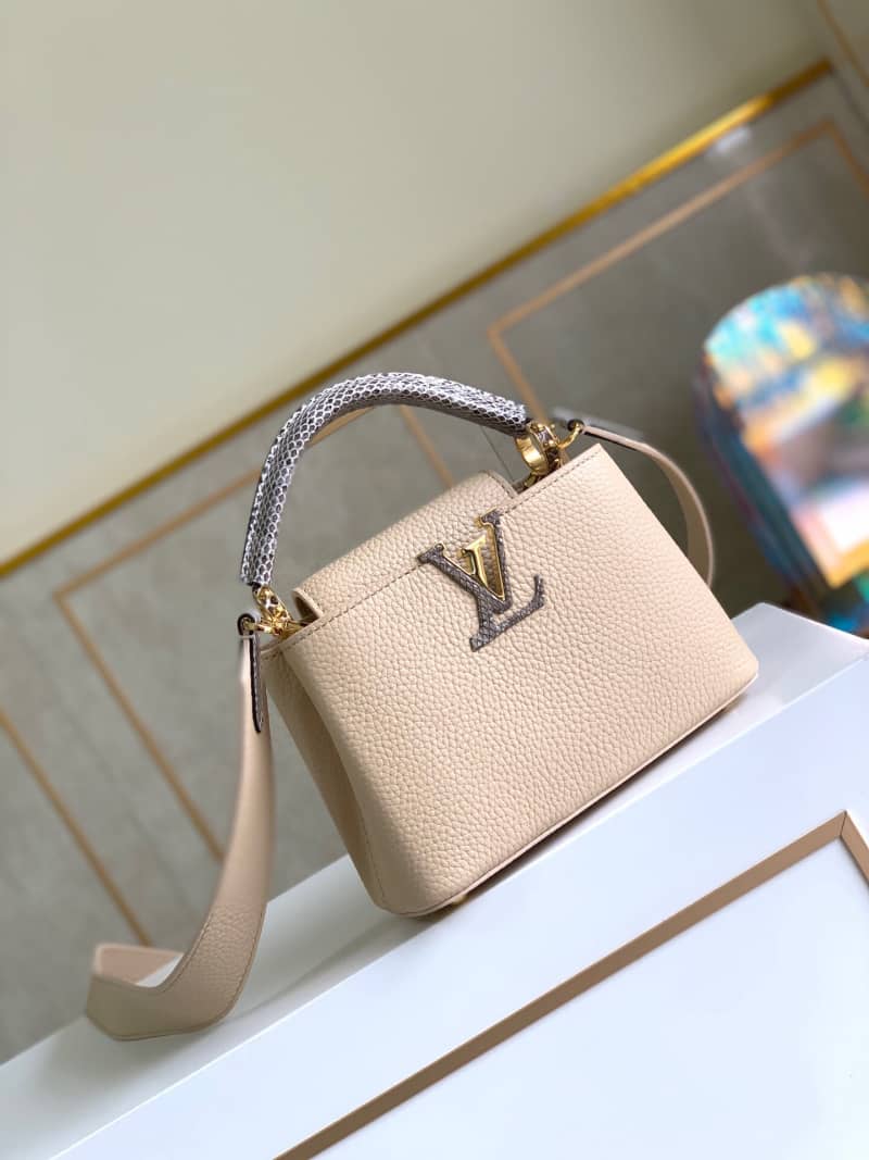 Louis Vuitton Capucines Mini Replica Bag Apricot M55921 - DEEPREPS