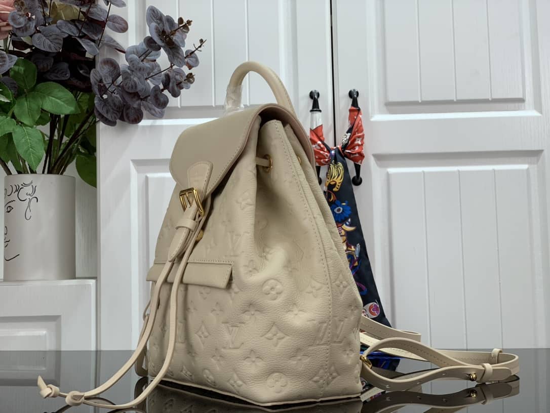 Louis Vuitton Ann Platt Montsouris PM Noir Leather Replica Backpack Cream M45205 - DEEPREPS