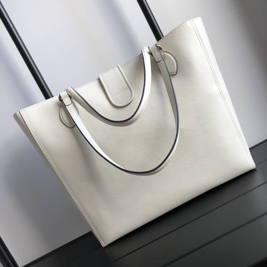 Gucci Medium With Double G Tote Replica White 649577 - DEEPREPS