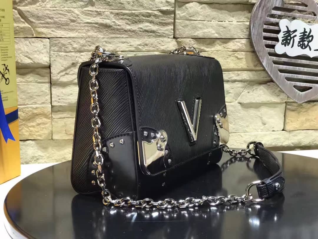 Louis Vuitton Replica Twist MM Epi Leather Bag Black - DEEPREPS
