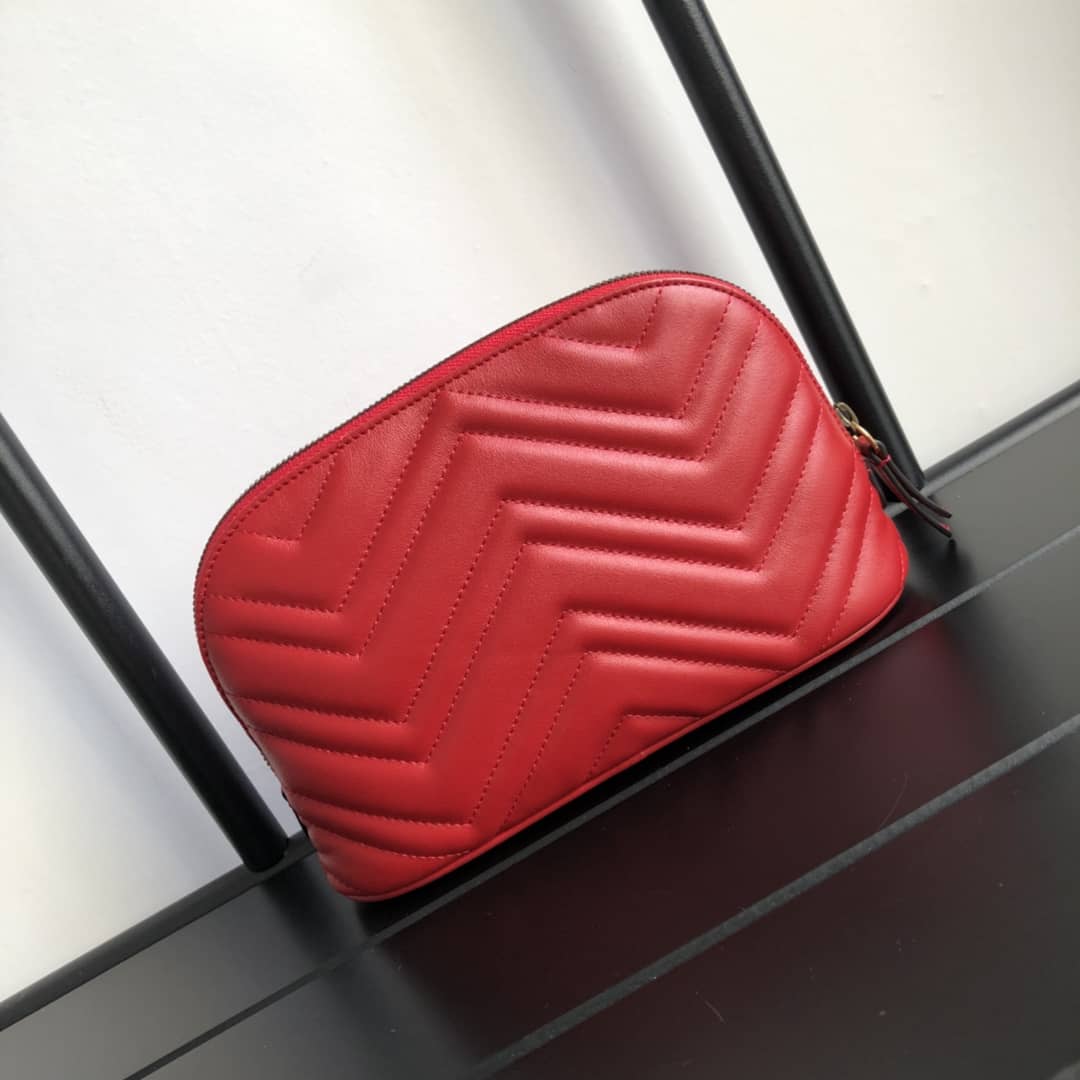 Gucci GG Marmont Quilted Vanity Bag Replica Red 625690 - DEEPREPS