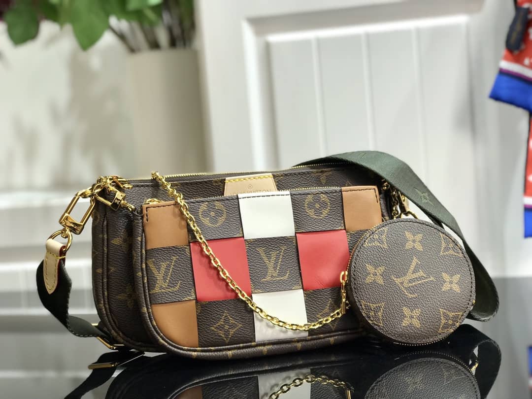 Louis Vuitton Monogram Canvas Multi Pochette Replica Red M44823 - DEEPREPS