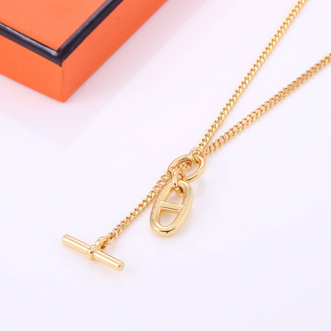 Fake Hermes Logo Necklace - DEEPREPS