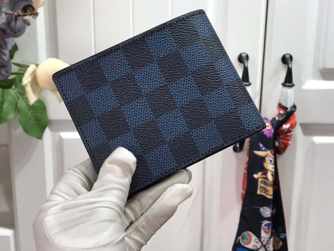 Louis Vuitton Multiple Box Damier Graphite 3D Wallet Replica Blue N60434 - DEEPREPS