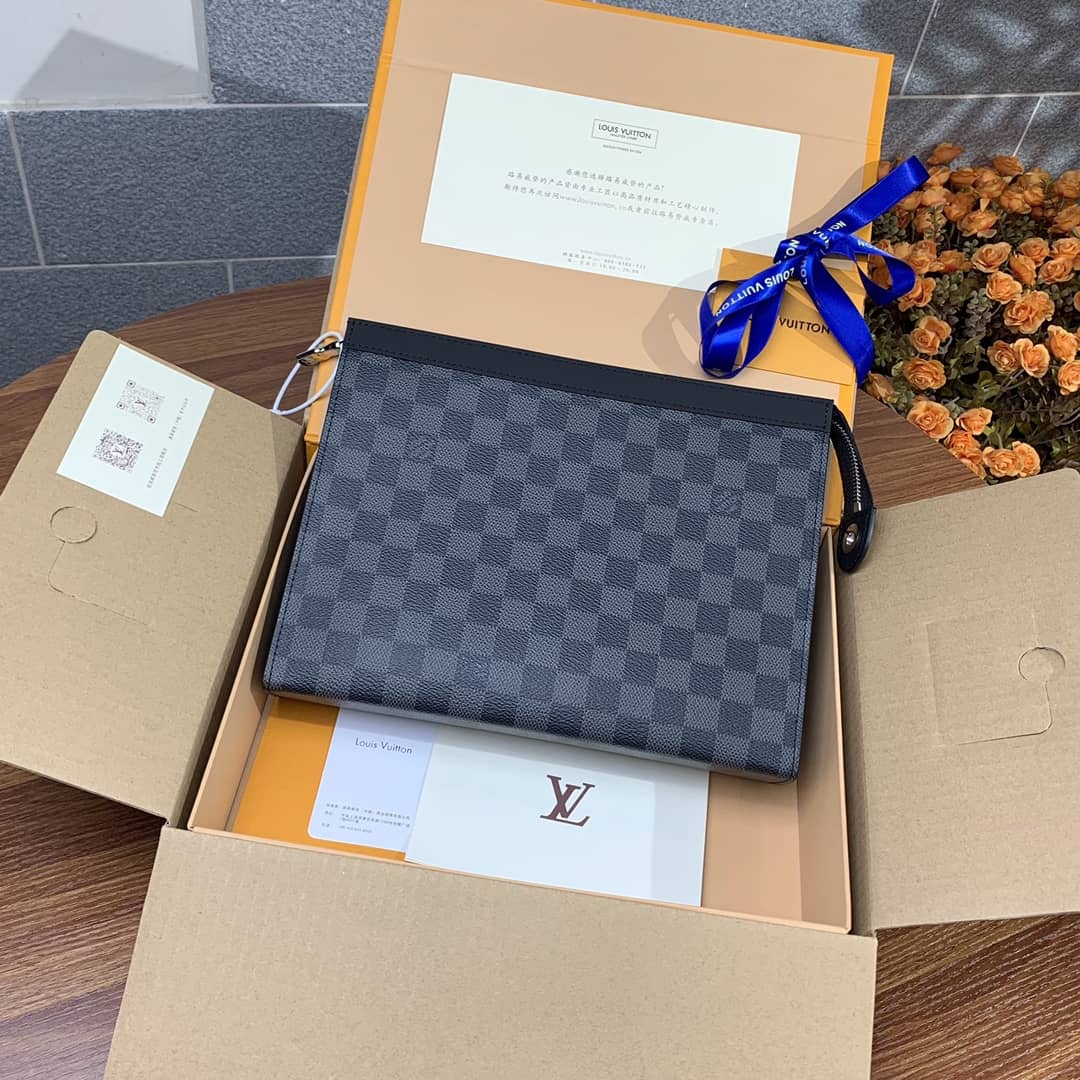Louis Vuitton Pochette Voyage MM Damier Coated Canvas Clutch Replica N41696 - DEEPREPS