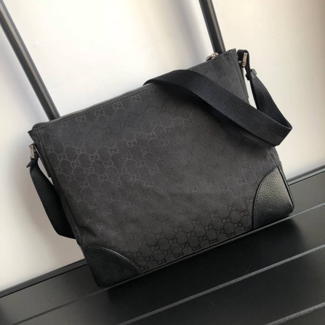 Gucci GG Canvas Shoulder Bag Replica Black 110054 - DEEPREPS