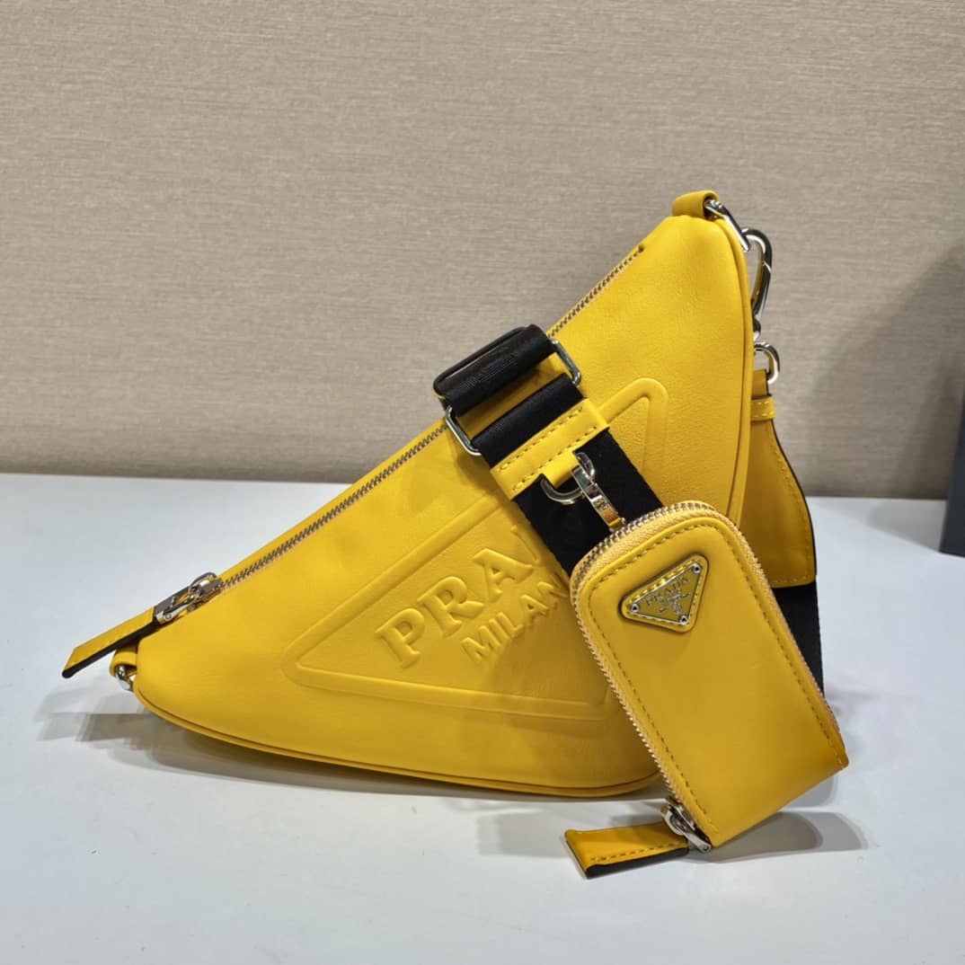 Prada Leather Triangle Replica Shoulder Bag - DEEPREPS