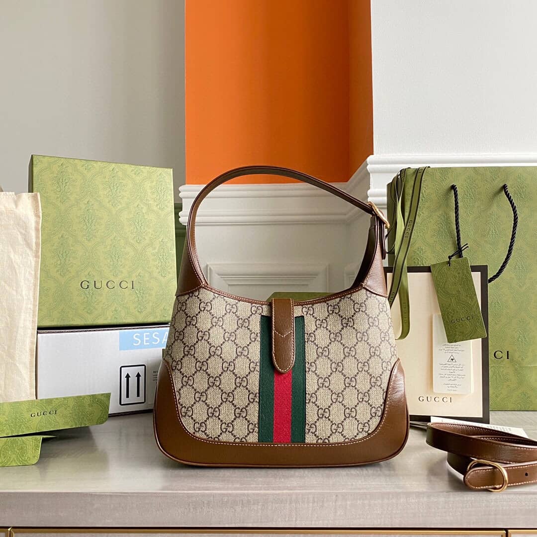 Gucci GG Jackie 1961 Mini Shoulder Bag Replica Brown 637092 - DEEPREPS