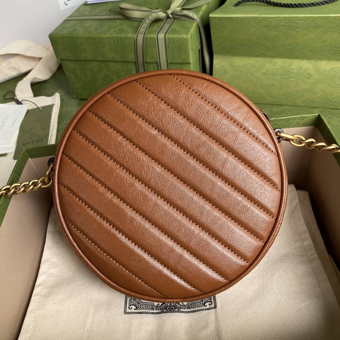 Gucci Crossbody Dupe Marmont GG Matelasse Mini Round 550154 - DEEPREPS
