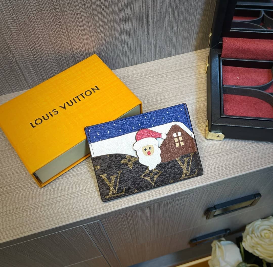 Louis Vuitton Wallet Replica Monogram Canvas Card Holder Christmas Collection - DEEPREPS