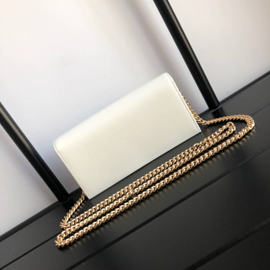 Gucci GG Supreme Horsebit 1955 Chain Wallet Replica White 621892 - DEEPREPS