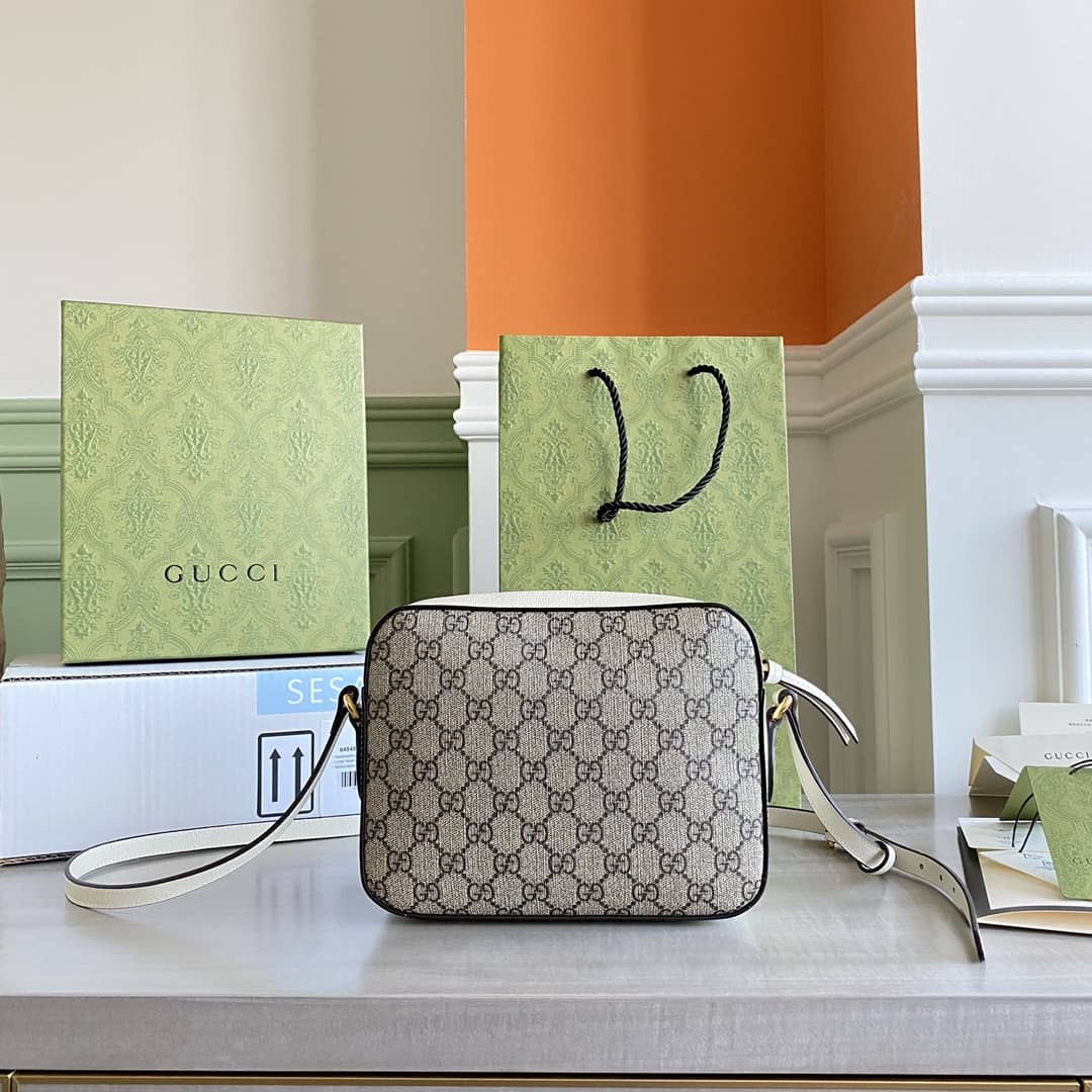Gucci Horsebit 1955 GG Crossbody Bag Replica Gray White 645454 - DEEPREPS