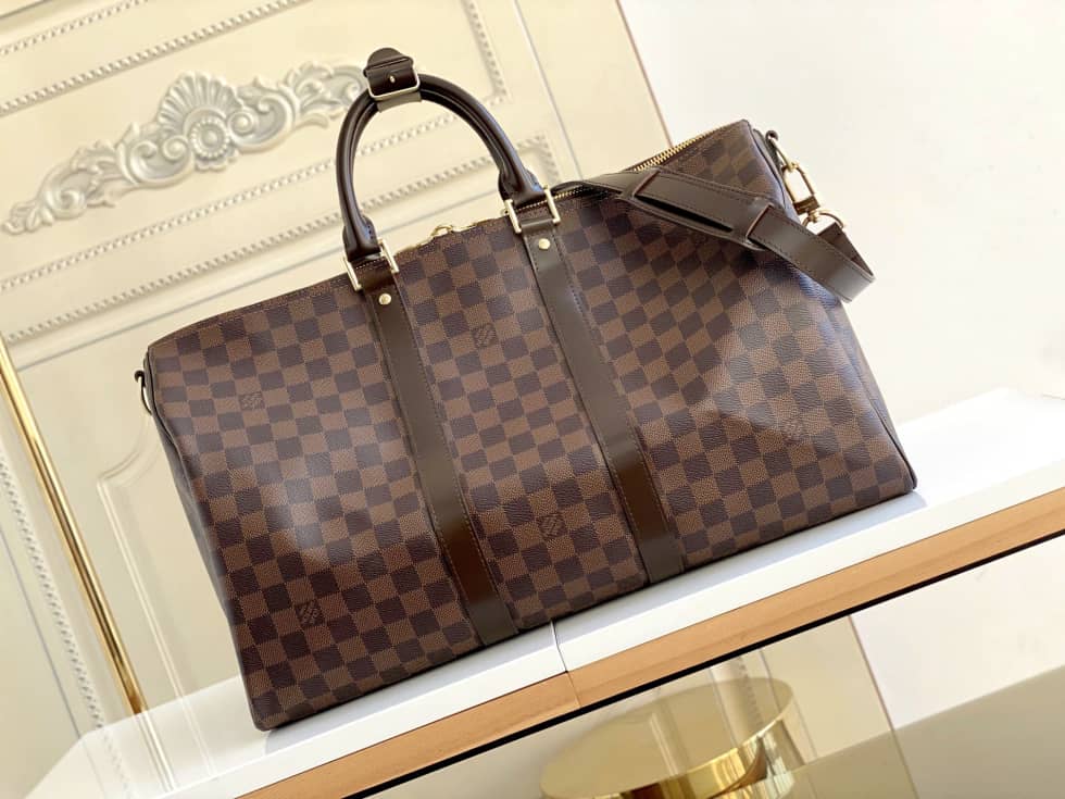 LV Duffle Bag Replica Monogram Keepall Bandouliere 45 Boston Bag Blue M41418 - DEEPREPS