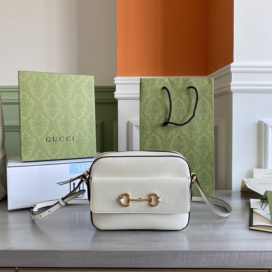 Gucci Horsebit 1955 GG Crossbody Bag Replica White 645454 - DEEPREPS