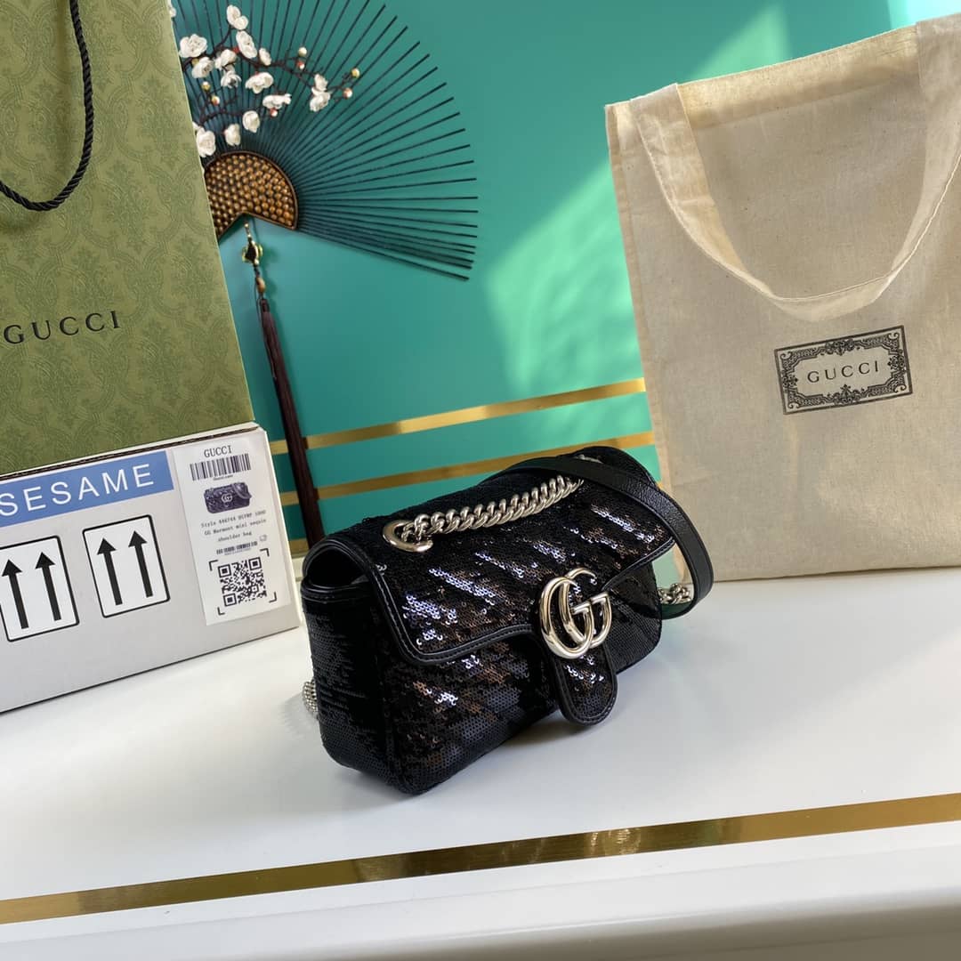 Gucci Marmont GG Matelasse Leather Mini Shoulder Bag Replica 446744 - DEEPREPS