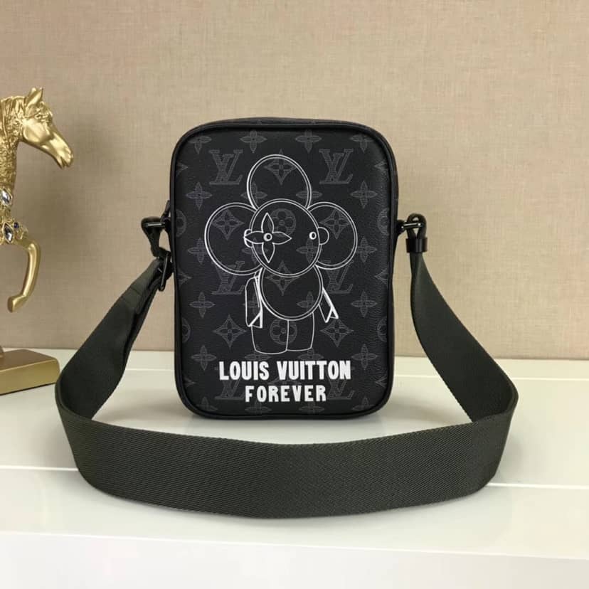 Louis Vuitton Monogram Eclipse Danube PM Vivienne Replica Shoulder Bag M43677 - DEEPREPS