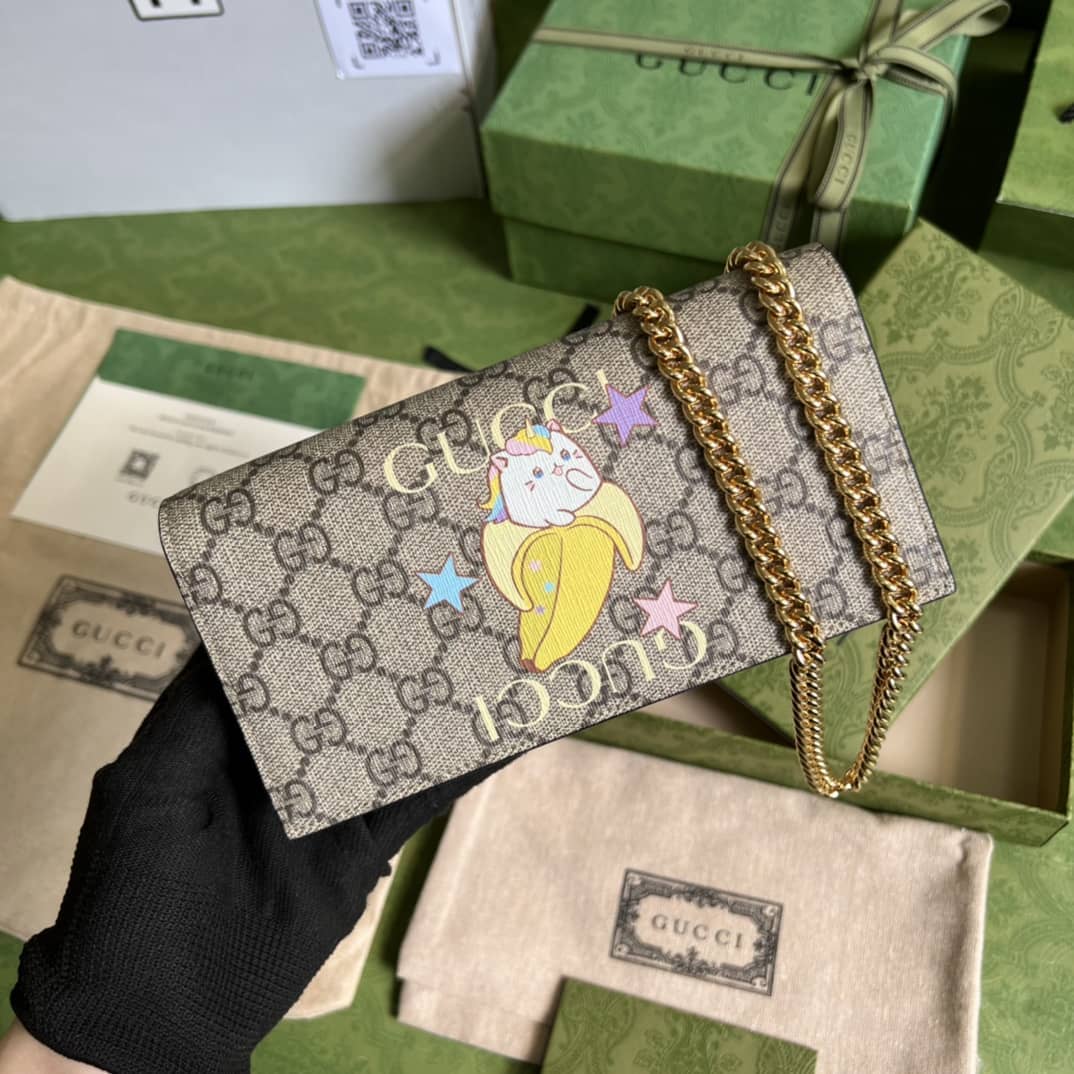 Gucci Bananya Print Chain Wallet 701061 Replica - DEEPREPS