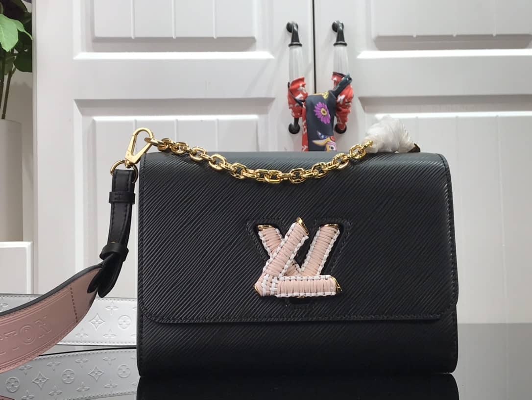 Louis Vuitton Epi leather Twist MM Replica Handbag Black M57667 - DEEPREPS