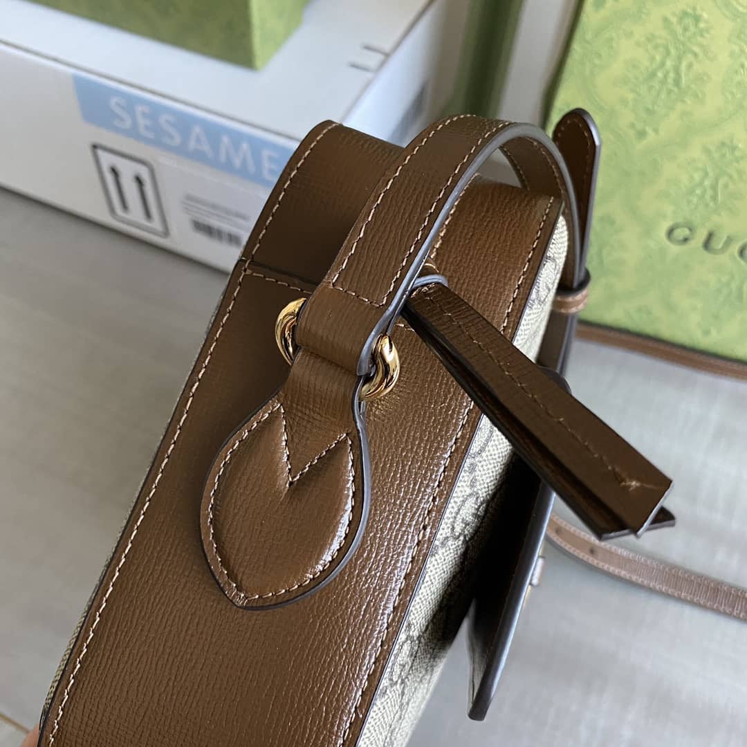 Gucci Horsebit 1955 GG Crossbody Bag Replica Brown 645454 - DEEPREPS