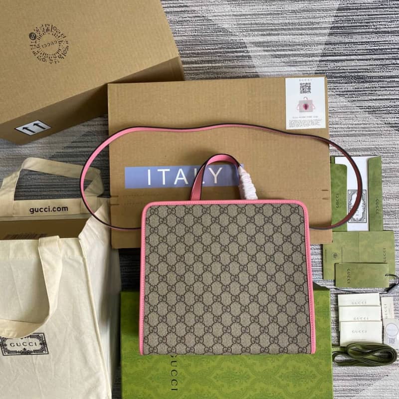 Gucci GG Medium Ophidia Tote Replica Pink 612992 - DEEPREPS