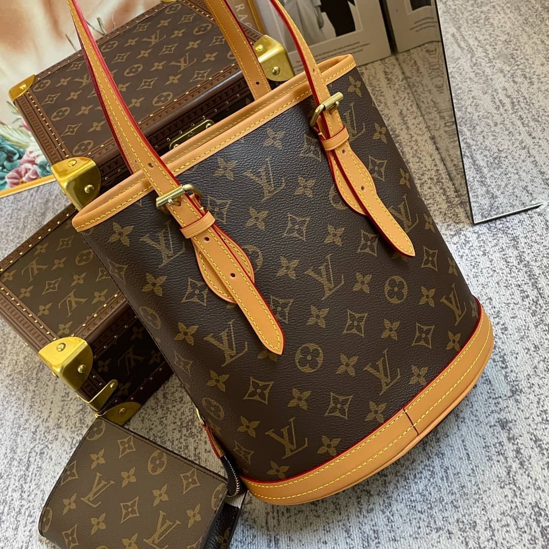 Louis Vuitton Petit PM Monogram Canvas Brown M42238 Replica Bucket Bag - DEEPREPS