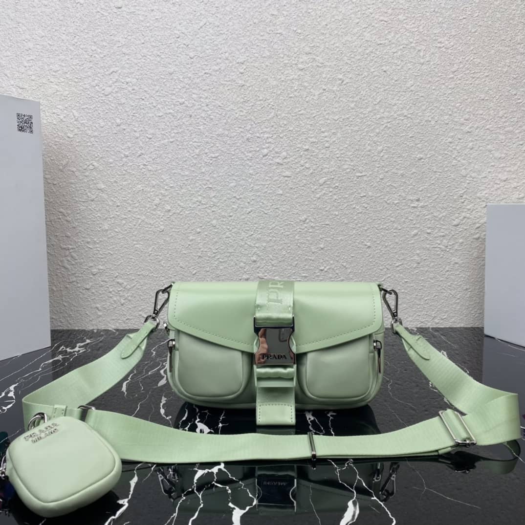 Prada Pocket Nylon And Brushed Leather Replica Bag - DEEPREPS