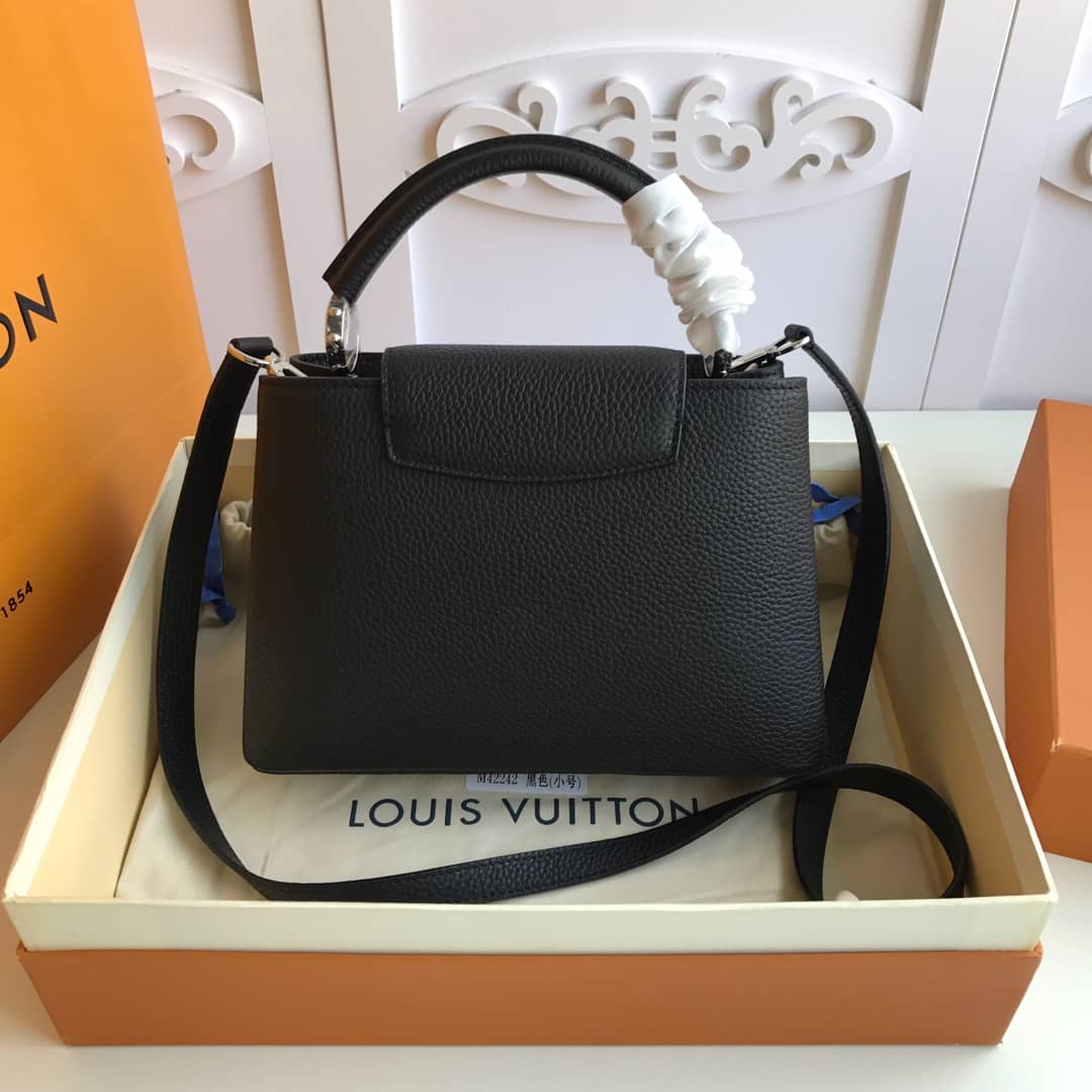 Louis Vuitton Capucines PM Taurillon Leather Tote Replica Black M42242 - DEEPREPS
