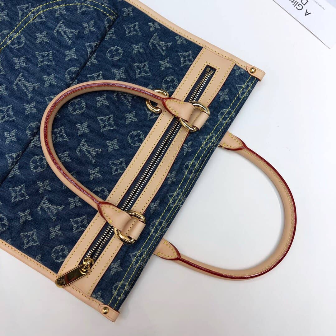 Louis Vuitton Monogram Denim Flat Shopper Tote Replica M95018 - DEEPREPS