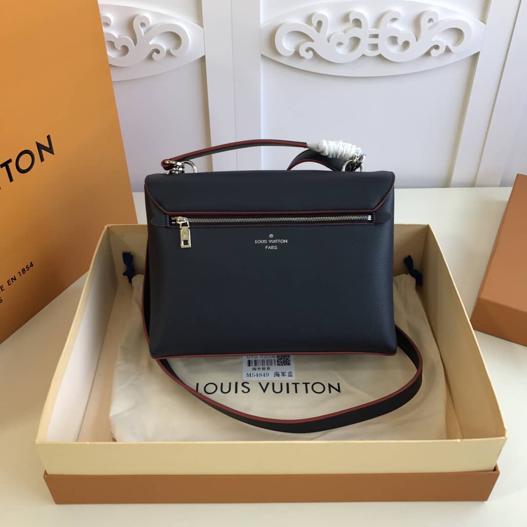 Louis Vuitton MyLockMe 2way Leather Grain Replica Satchel Black M54849 - DEEPREPS